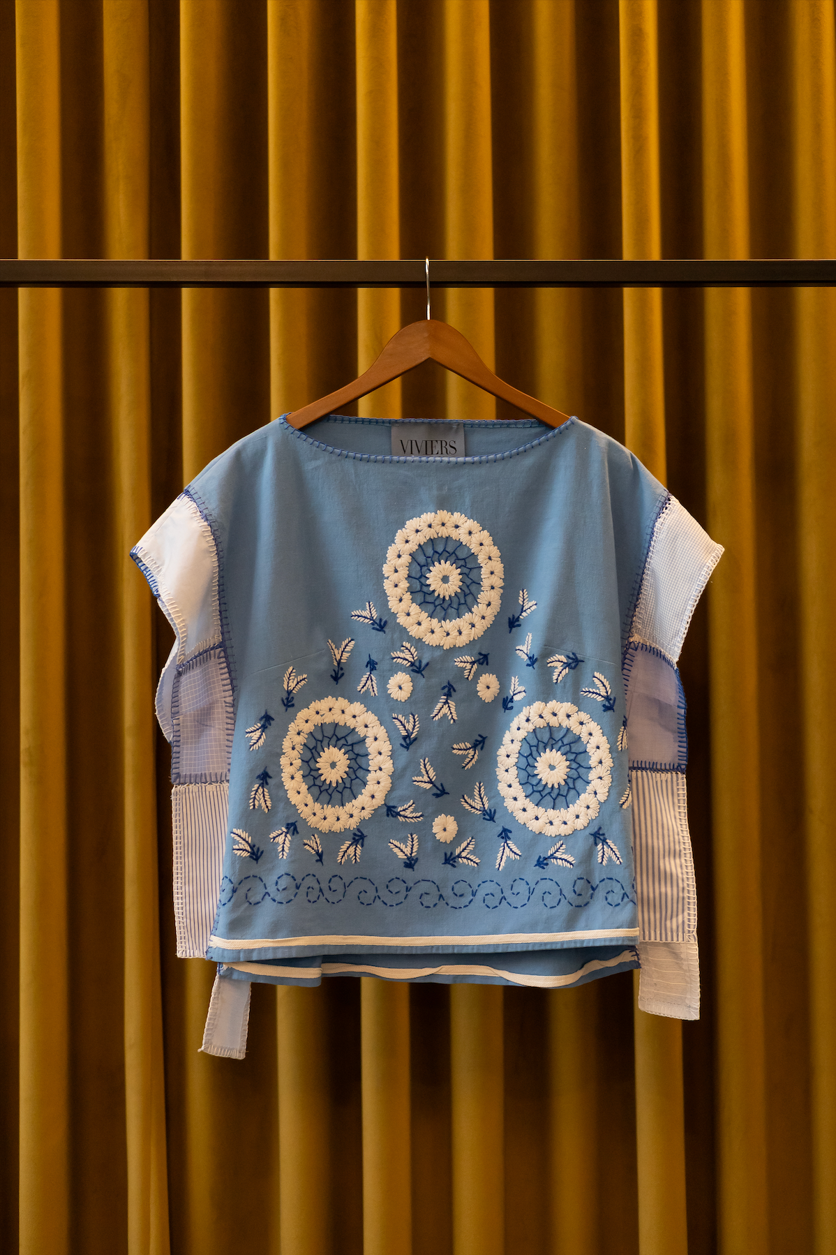 Mended Bloom Block Top in Embroidered Cotton