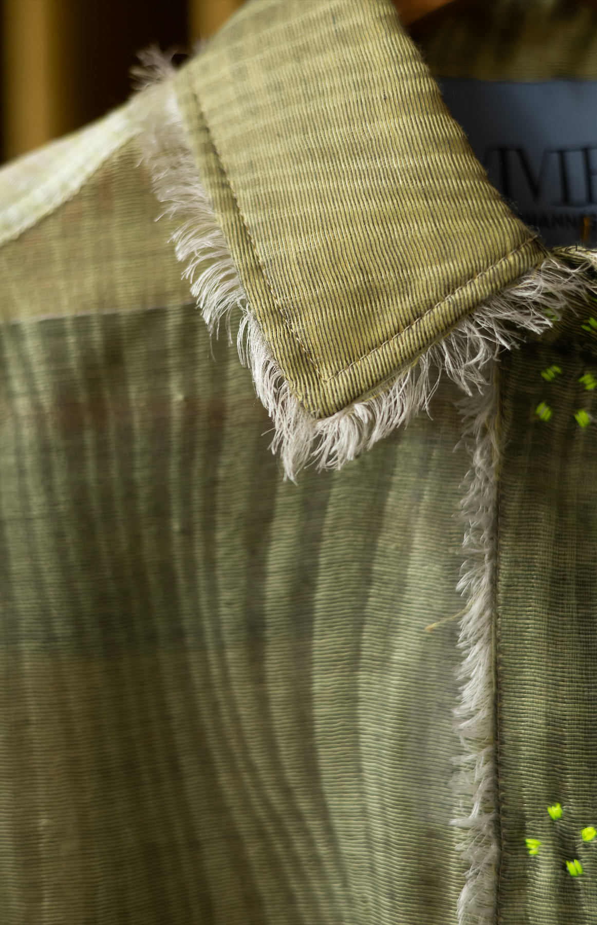 Greener Pastures Gathered-Sleeve Classic Shirt in Upcycled Nylon