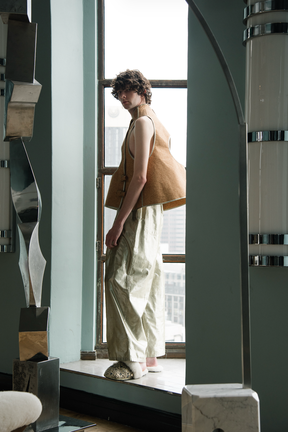 Midas Touch Signature Pants in Silk Lamé