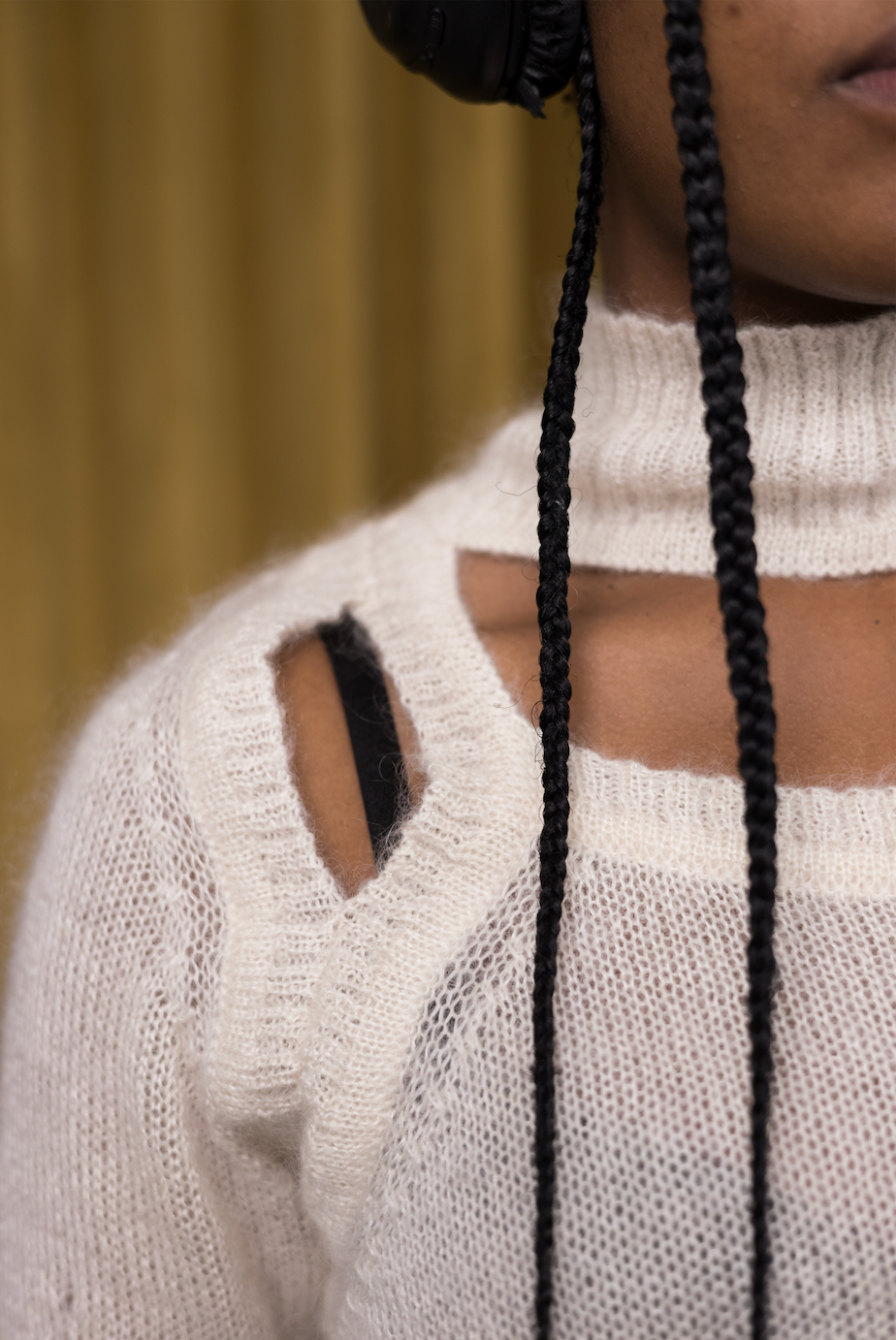 Opal Knitwear Racer Top in Wool Mohair