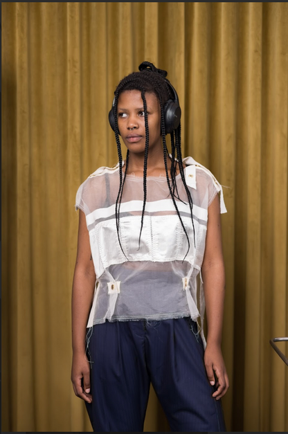 Halo Quartz Popper Vest in Silk Organza