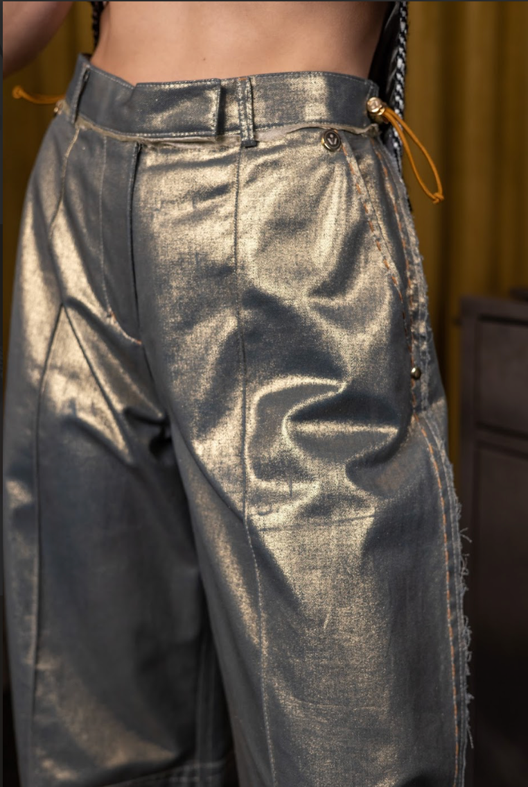 Kyanite Barrel-Leg Pants in Couture Denim