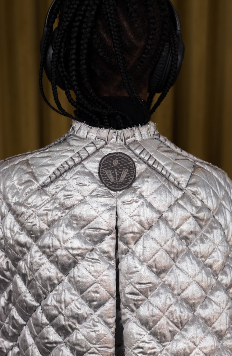 Reversible Sashiko Blanket Stitched Cocoon Jacket with 100% South African Wool Inner