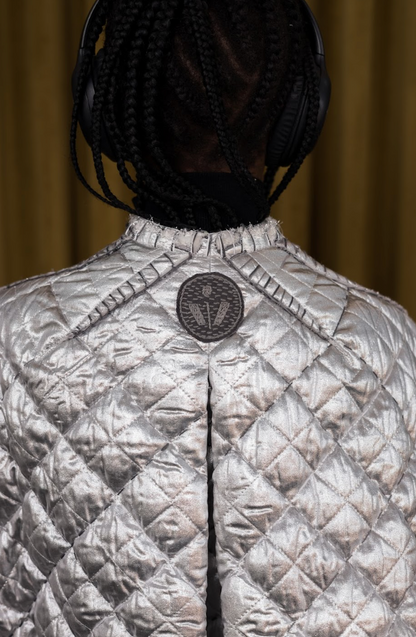 Reversible Sashiko Blanket Stitched Cocoon Jacket with 100% South African Wool Inner