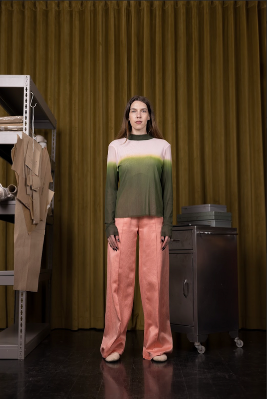 Aurora Flair Dyed Stretch Mesh Top