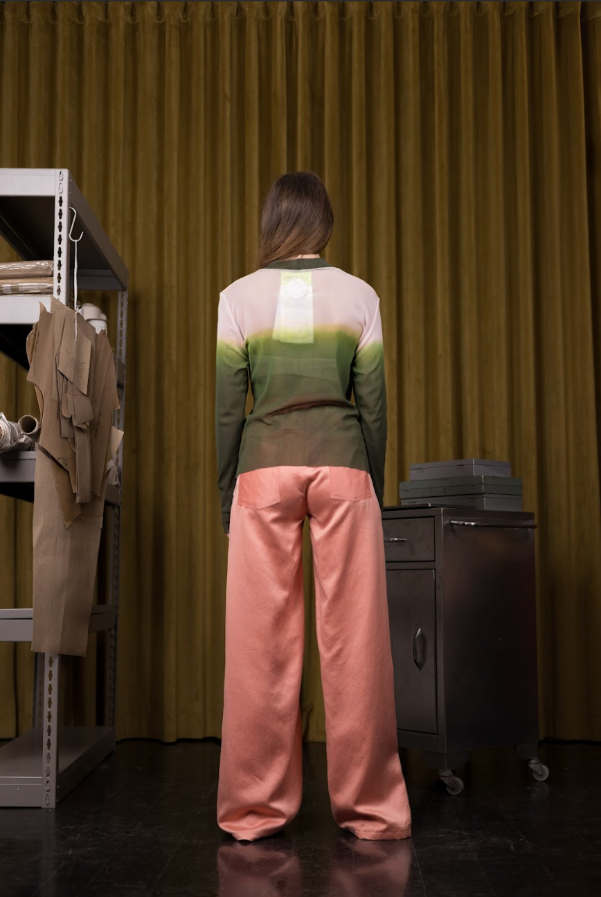 Aurora Flair Dyed Stretch Mesh Top