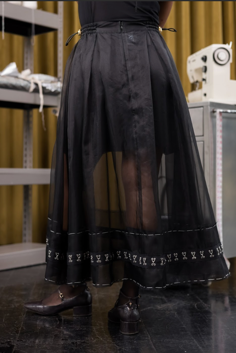 The Fold Pleated Skirt in Silk Organza