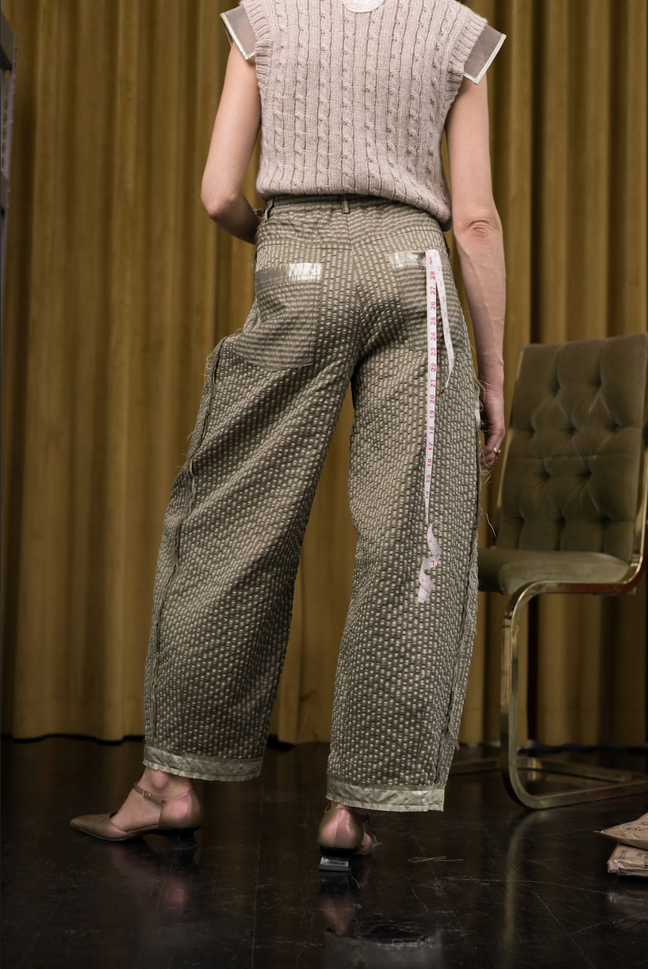 Fractured Line Signature Pants in Couture Silk Blend