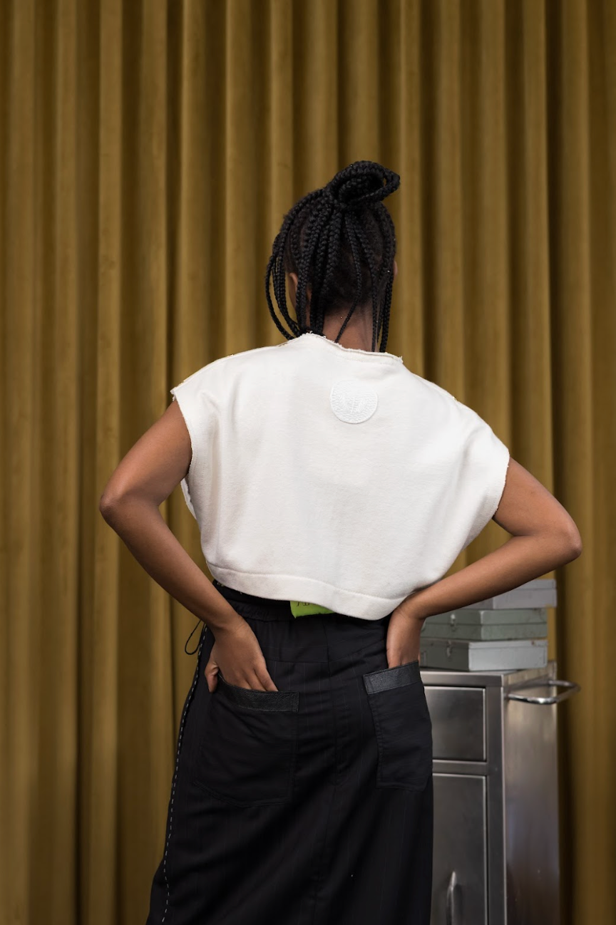 Arctic Halo Cropped Popper Top in Raw Organic Hemp