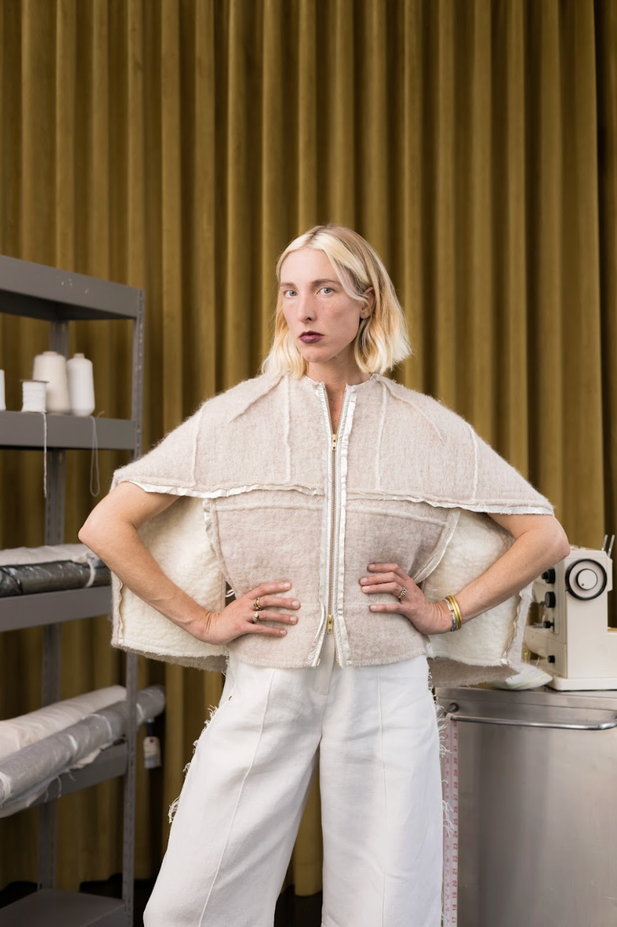 Cappuccino Cocoon Top in Boiled Wool