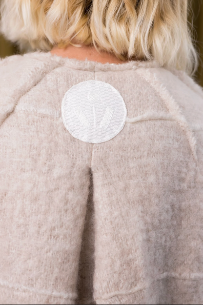 Cappuccino Cocoon Top in Boiled Wool