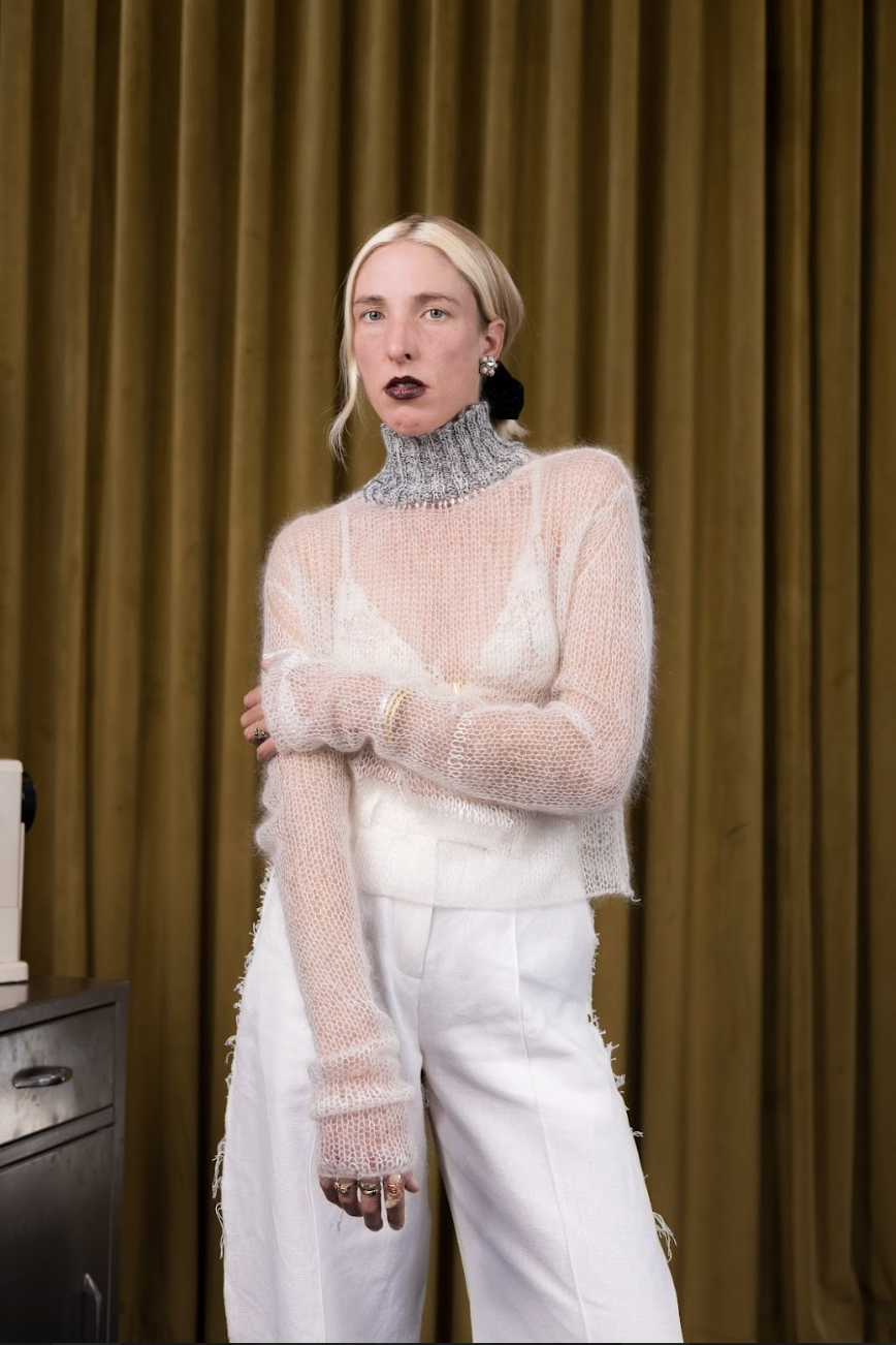 Clouds of Karoo Artisanal Silk Mohair Knitted Turtleneck Top