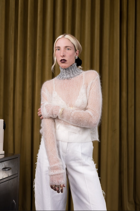 Clouds of Karoo Artisanal Silk Mohair Knitted Turtleneck Top