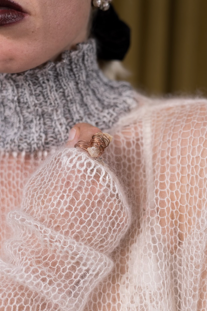 Clouds of Karoo Artisanal Silk Mohair Knitted Turtleneck Top
