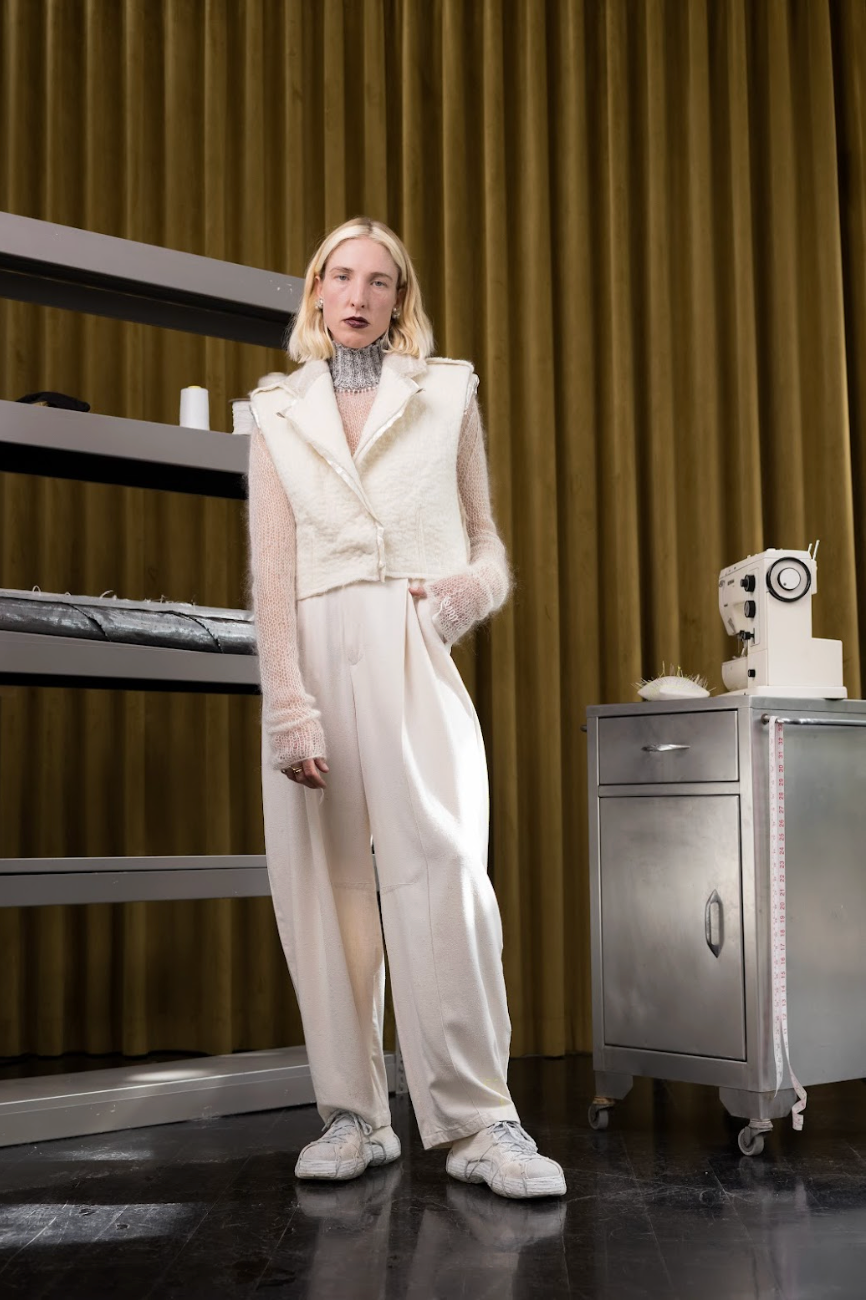 Latte Gilet in Boiled Wool