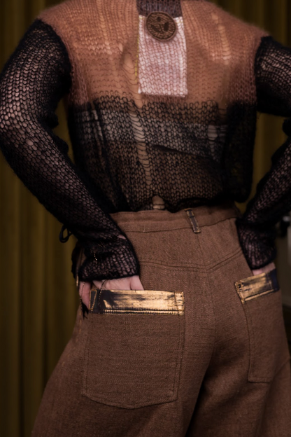 Heritage Linen Barkcloth Barrel-Leg Pants