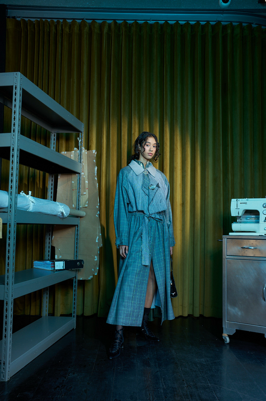Cartography Flared Trench Coat in Wool Cashmere Blend
