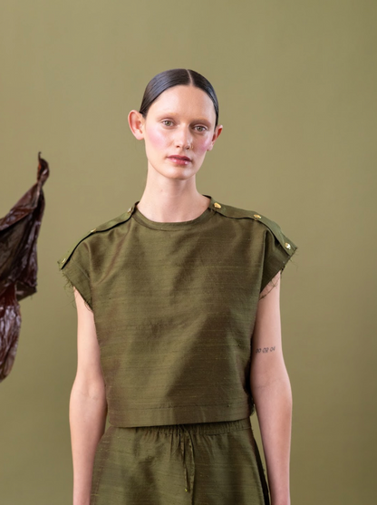 Sweetpea Popper Top in 100% Silk