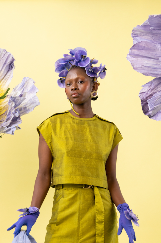 Acid Orchid Popper Top in 100% Silk