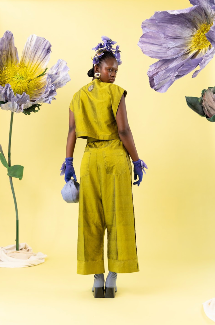 Acid Orchid Popper Top in 100% Silk