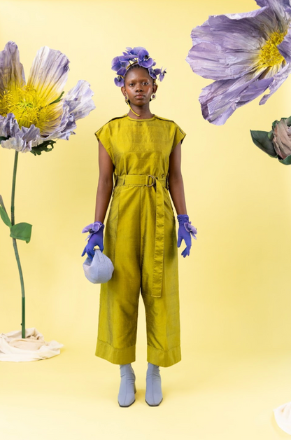 Acid Orchid Dropped Crotch Pants in 100% Silk