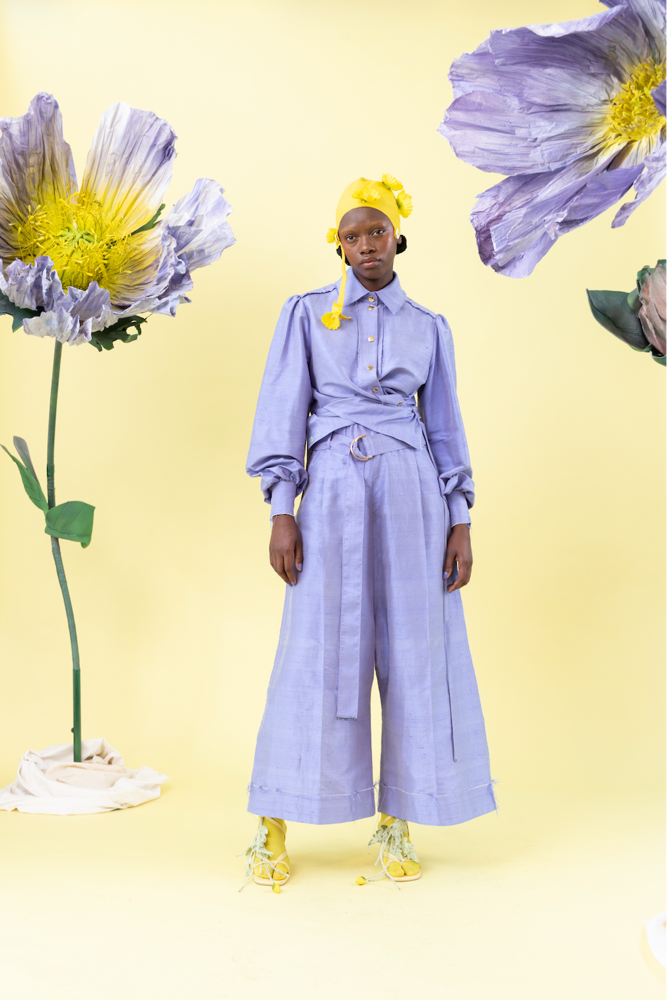 Iris Drop Crotch Pants in 100% Silk