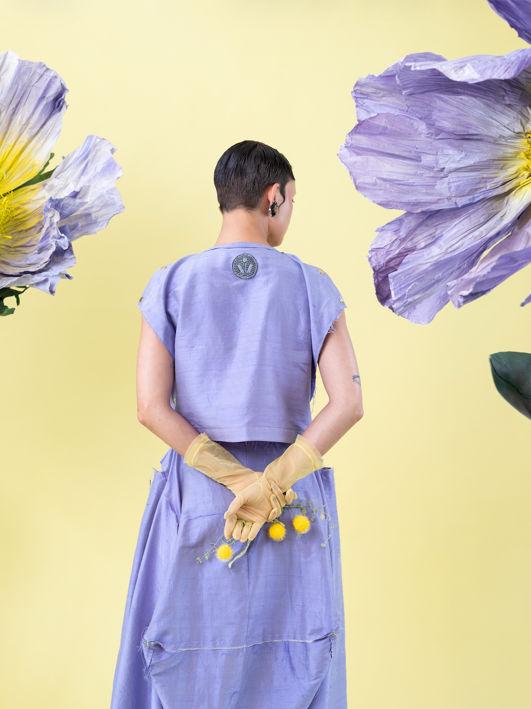 Purplepansy Popper Top in 100% Silk