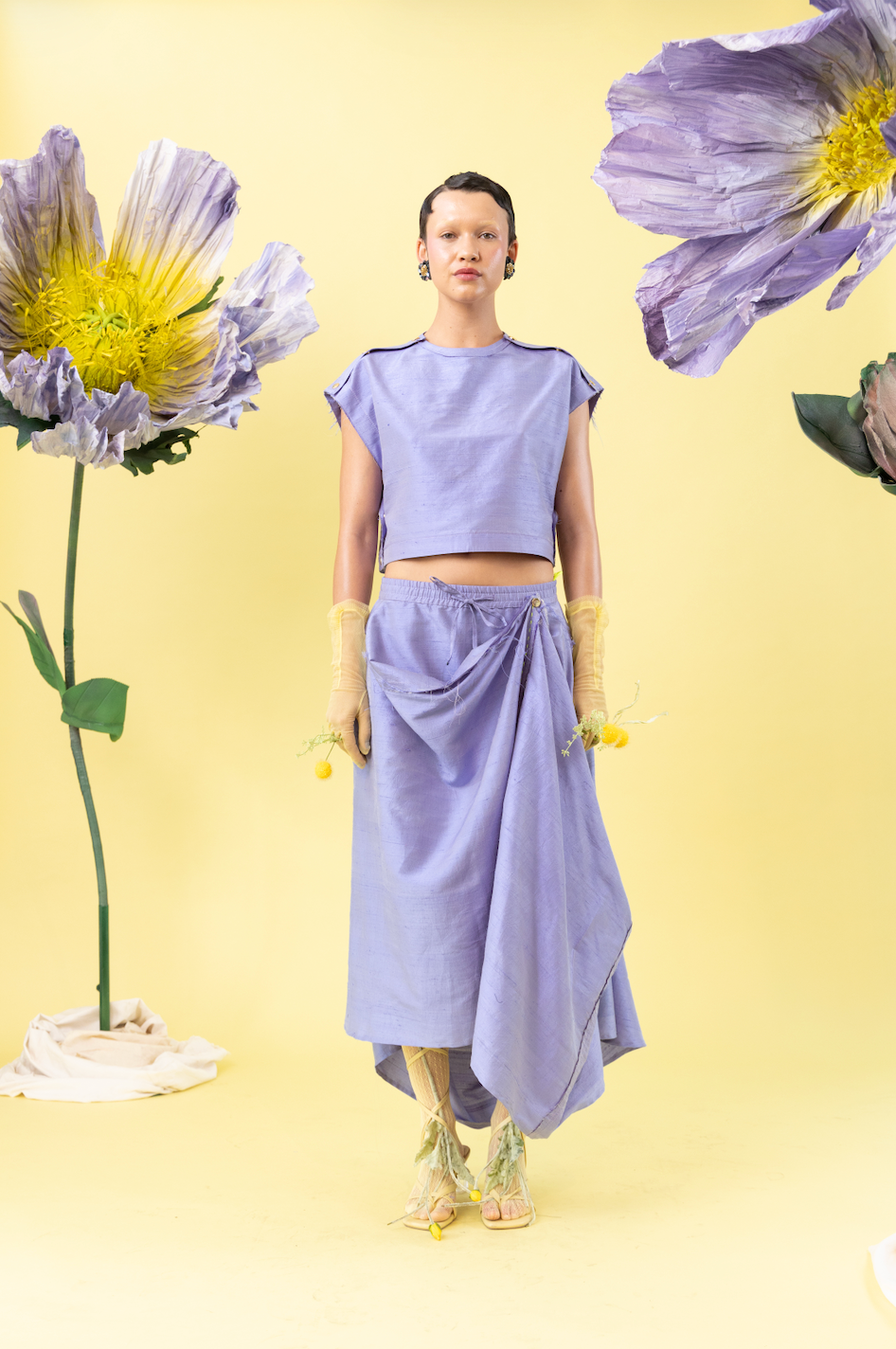 Thistle Market Bag Skirt in 100% Silk