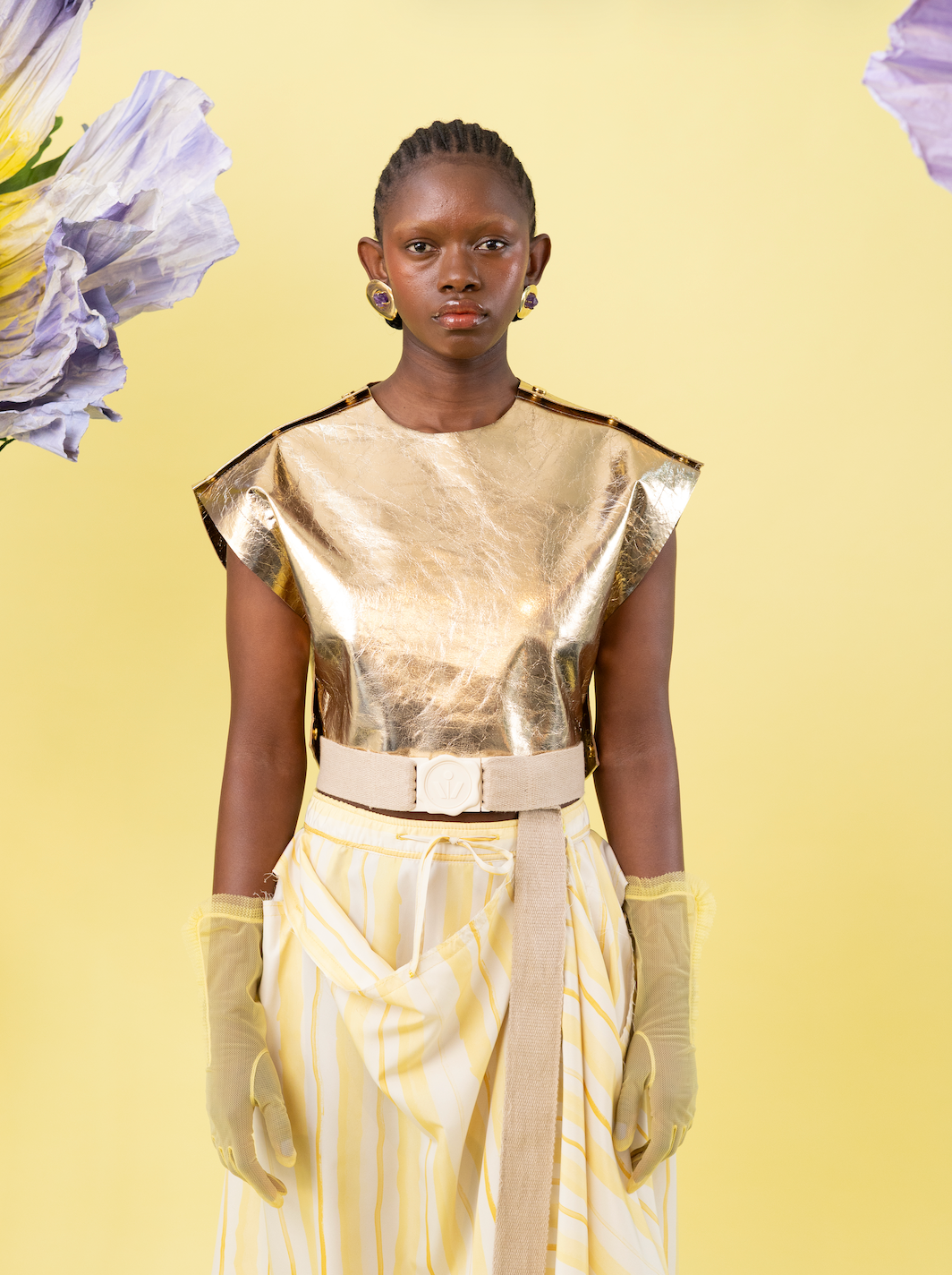 Honey Marigold Popper Top in 100% Bovine Leather