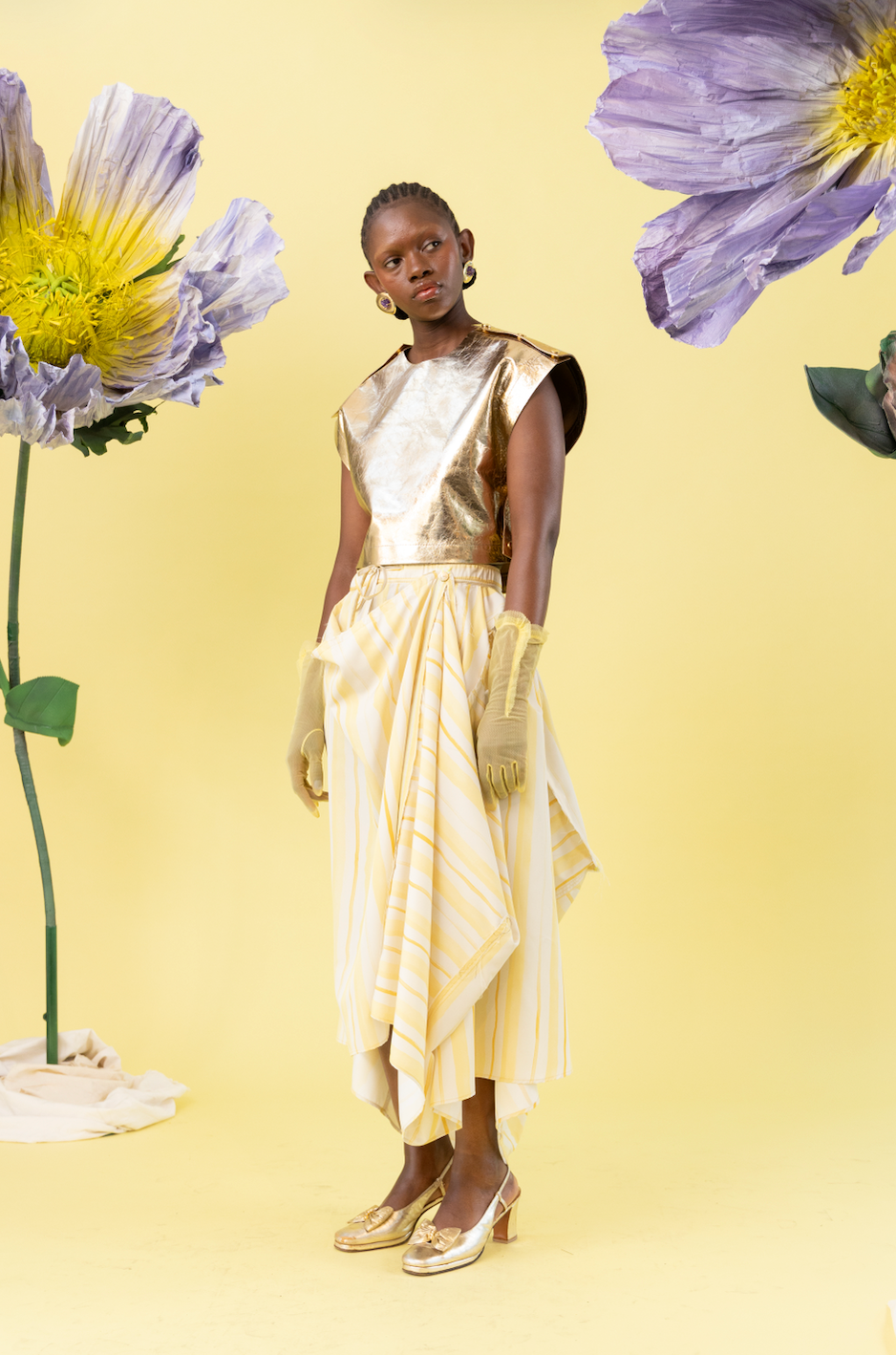 Honey Marigold Popper Top in 100% Bovine Leather