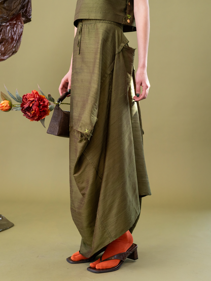 Sweet Pea Market Bag Skirt in 100% Silk