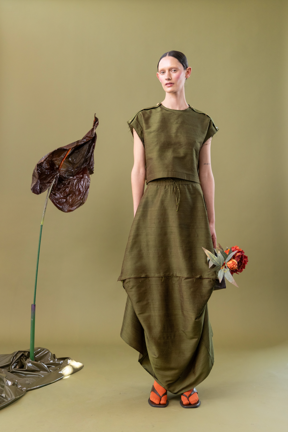 Sweet Pea Market Bag Skirt in 100% Silk