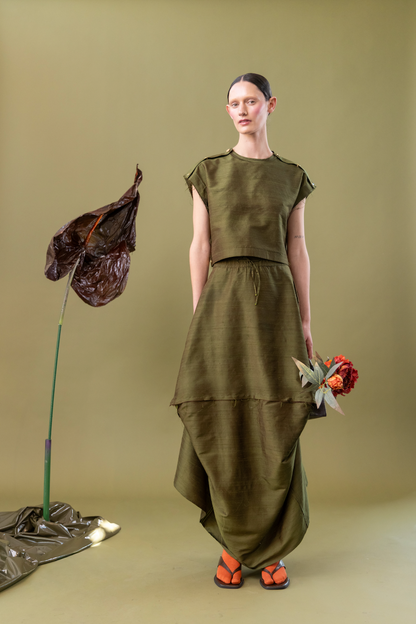 Sweet Pea Market Bag Skirt in 100% Silk