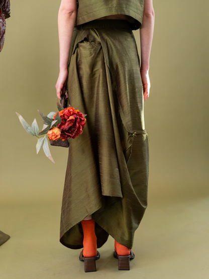 Sweet Pea Market Bag Skirt in 100% Silk