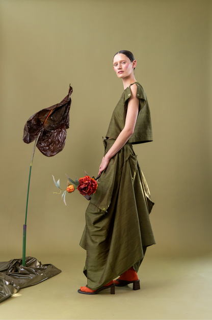 Sweet Pea Market Bag Skirt in 100% Silk