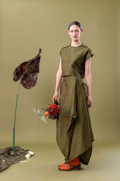 Sweet Pea Market Bag Skirt in 100% Silk