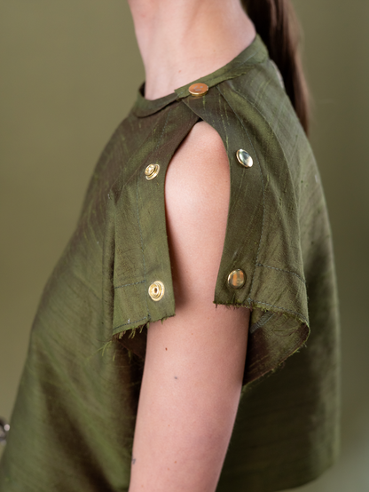 Sweetpea Popper Top in 100% Silk