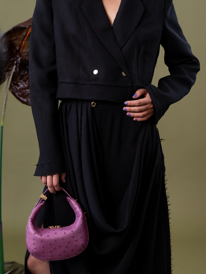 Black Tulip Drape Skirt in Tencel