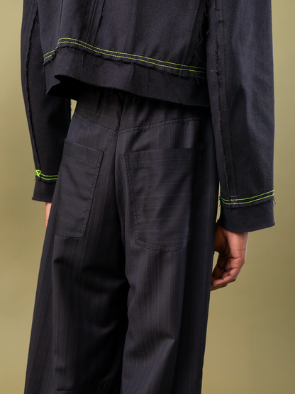 Black Anthurium Tailored Balloon Pants in Worsted Wool Mohair Suiting