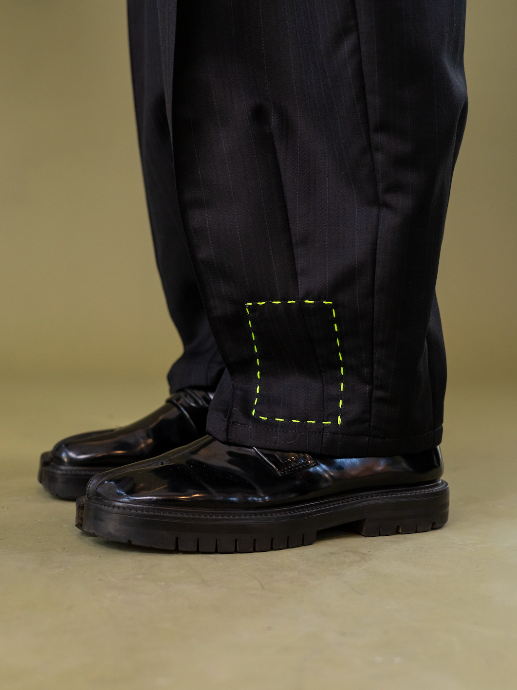 Black Anthurium Tailored Balloon Pants in Worsted Wool Mohair Suiting
