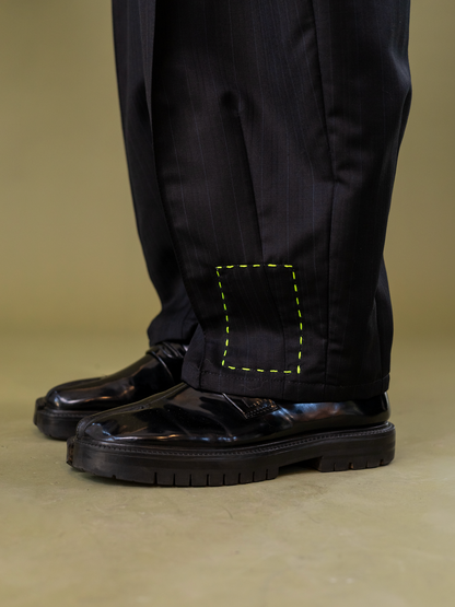 Black Anthurium Tailored Balloon Pants in Worsted Wool Mohair Suiting
