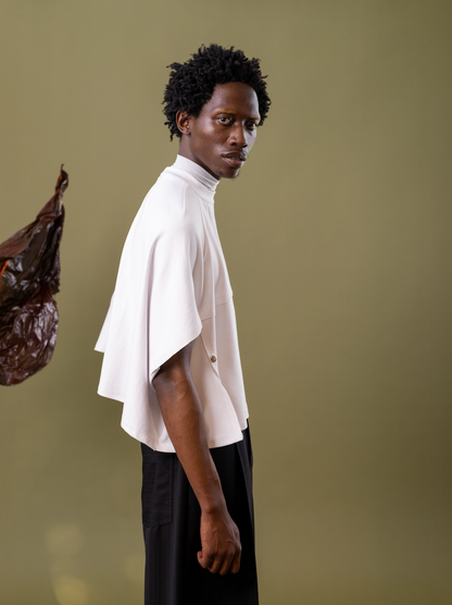 Porcelain Poppy Cocoon T-Shirt in 100% Stretch Viscose