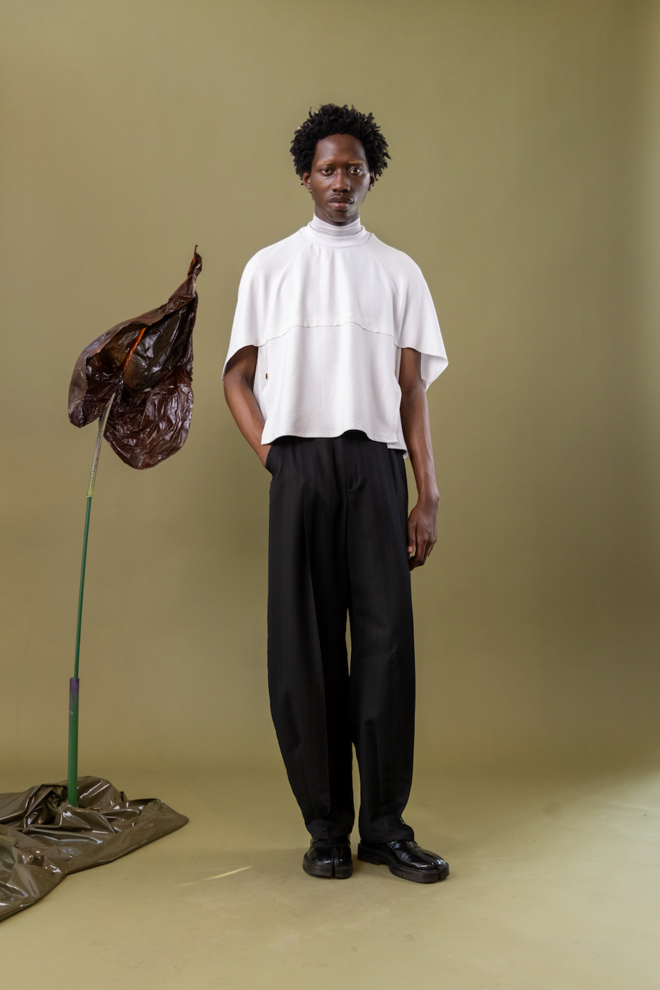 Porcelain Poppy Cocoon T-Shirt in 100% Stretch Viscose