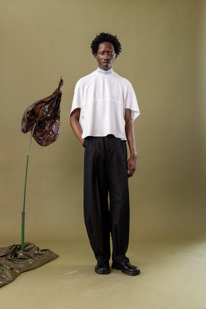 Porcelain Poppy Cocoon T-Shirt in 100% Stretch Viscose