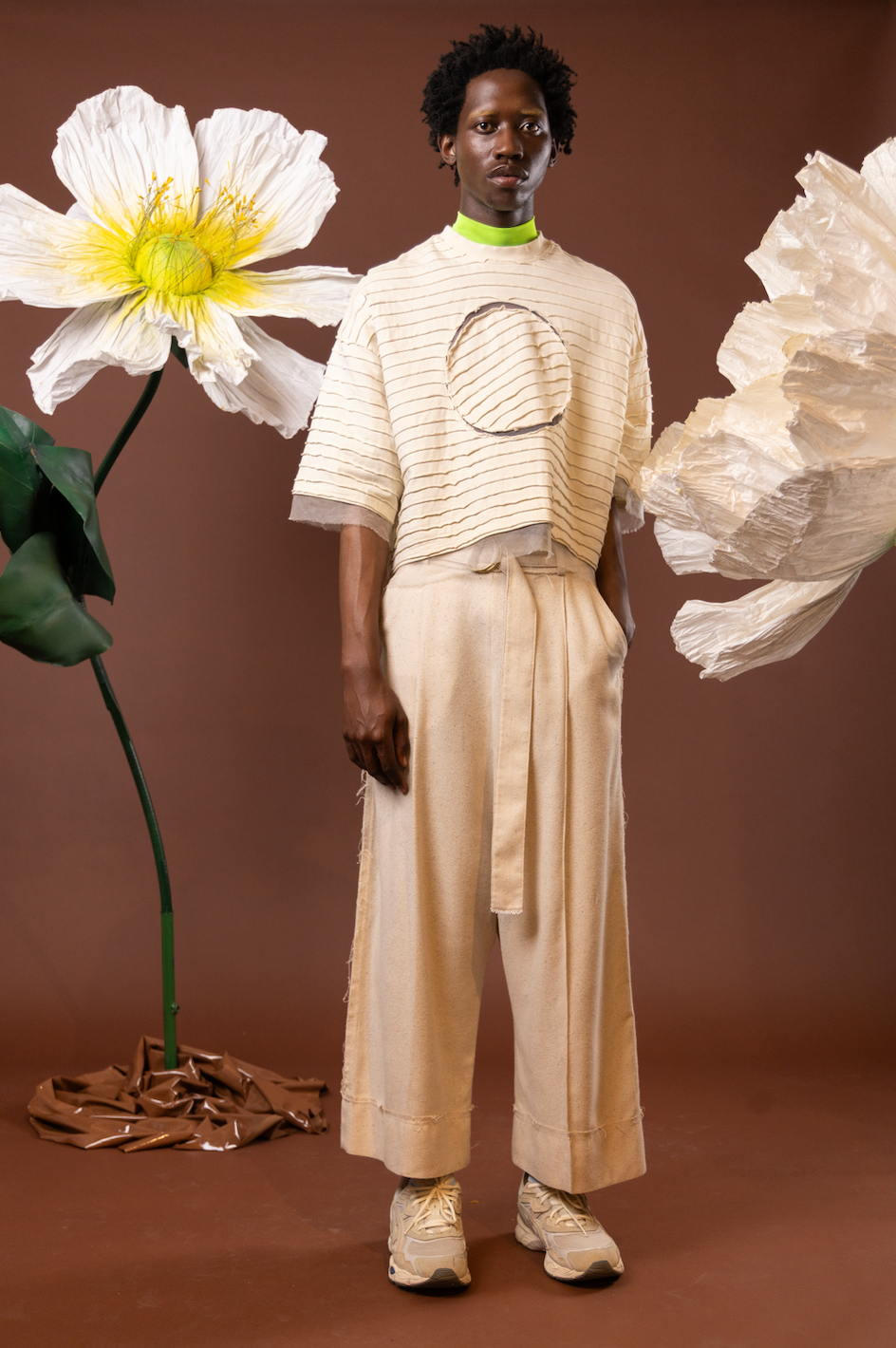 Moonflower Drop Crotch Pants in 100% Silk