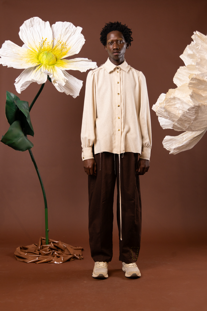 Arum Lilly Gathered Sleeve Shirt in 100% Silk