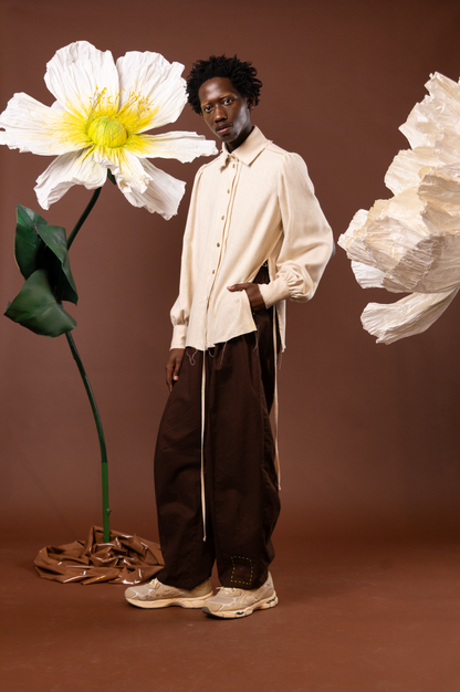 Arum Lilly Gathered Sleeve Shirt in 100% Silk