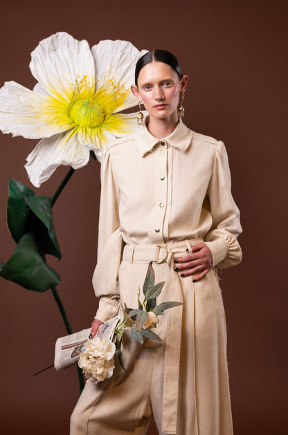 Arum Lilly Gathered Sleeve Shirt in 100% Silk