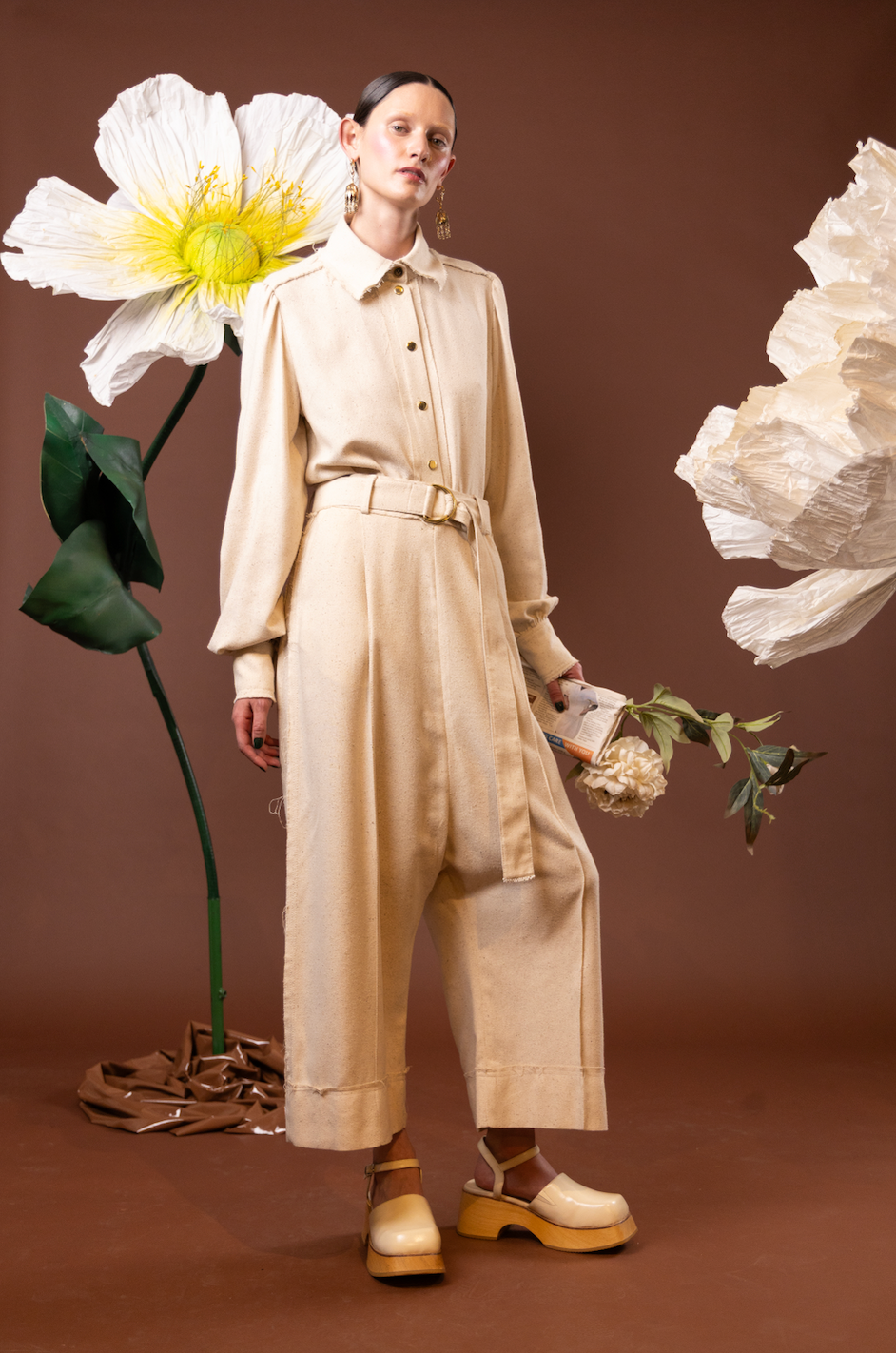 Moonflower Drop Crotch Pants in 100% Silk