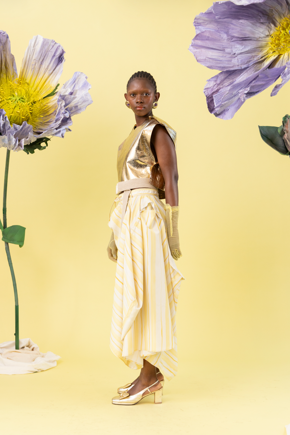 Honey Marigold Popper Top in 100% Napa Bovine Leather